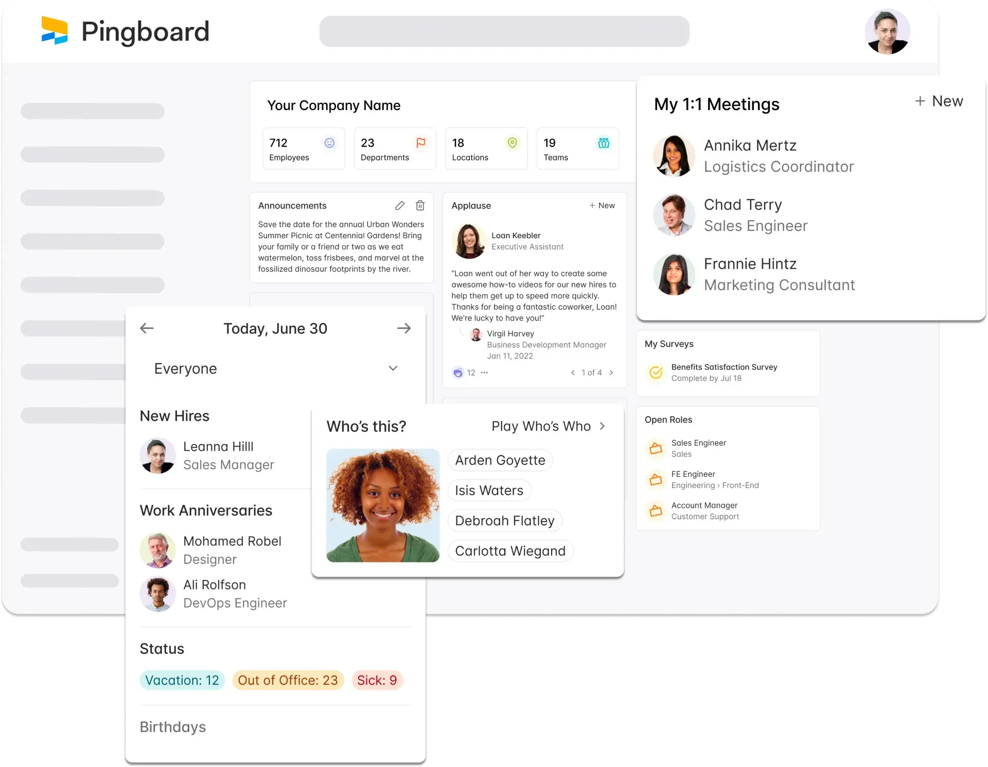 pingboard employee engagement software