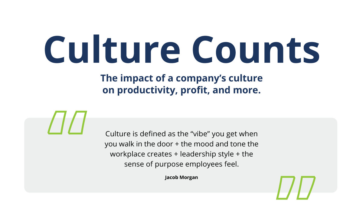 Header image for an infographic showing the importance of company culture.