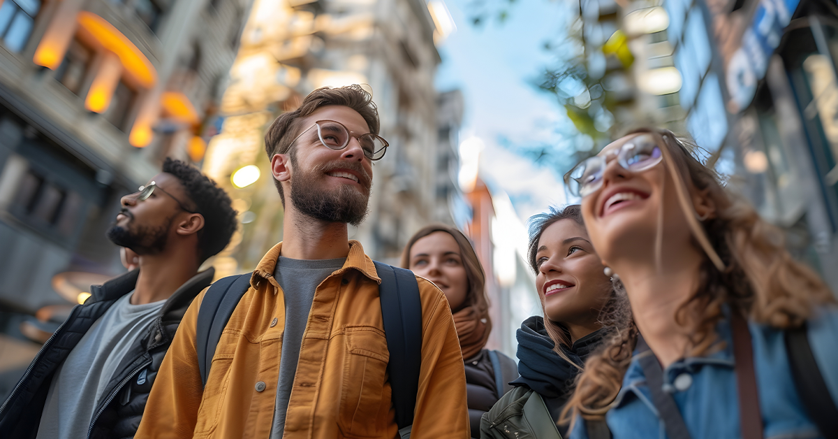 group of people on a scavenger hunt